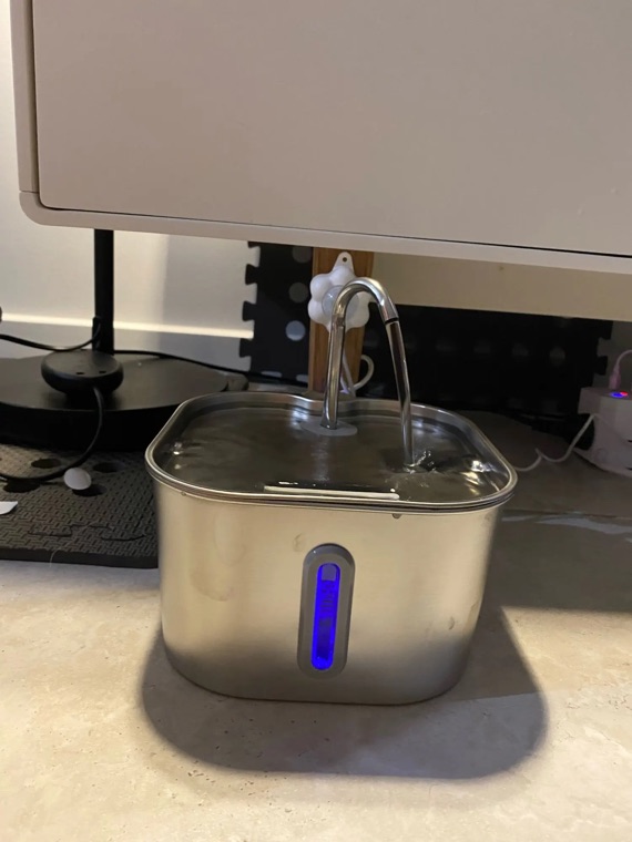 Water flowing from the spout